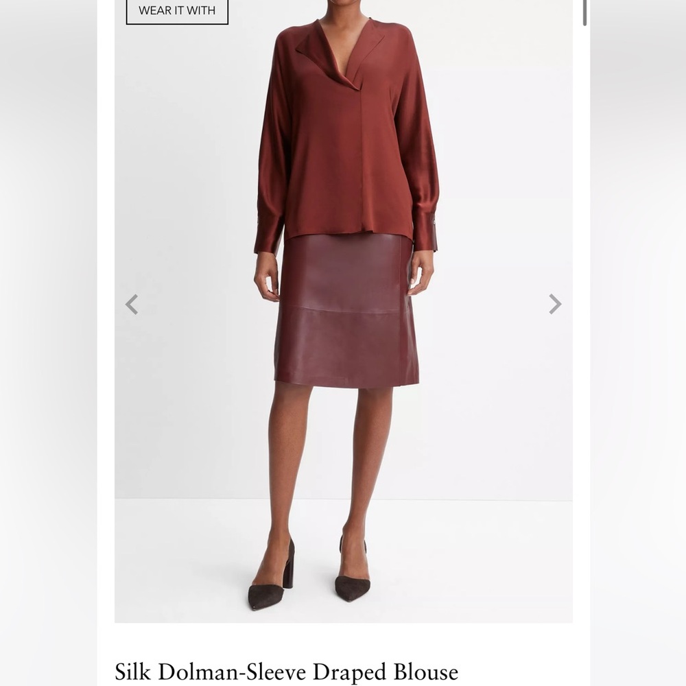 NWT Vince Dolman Sleeve Draped Silk blouse